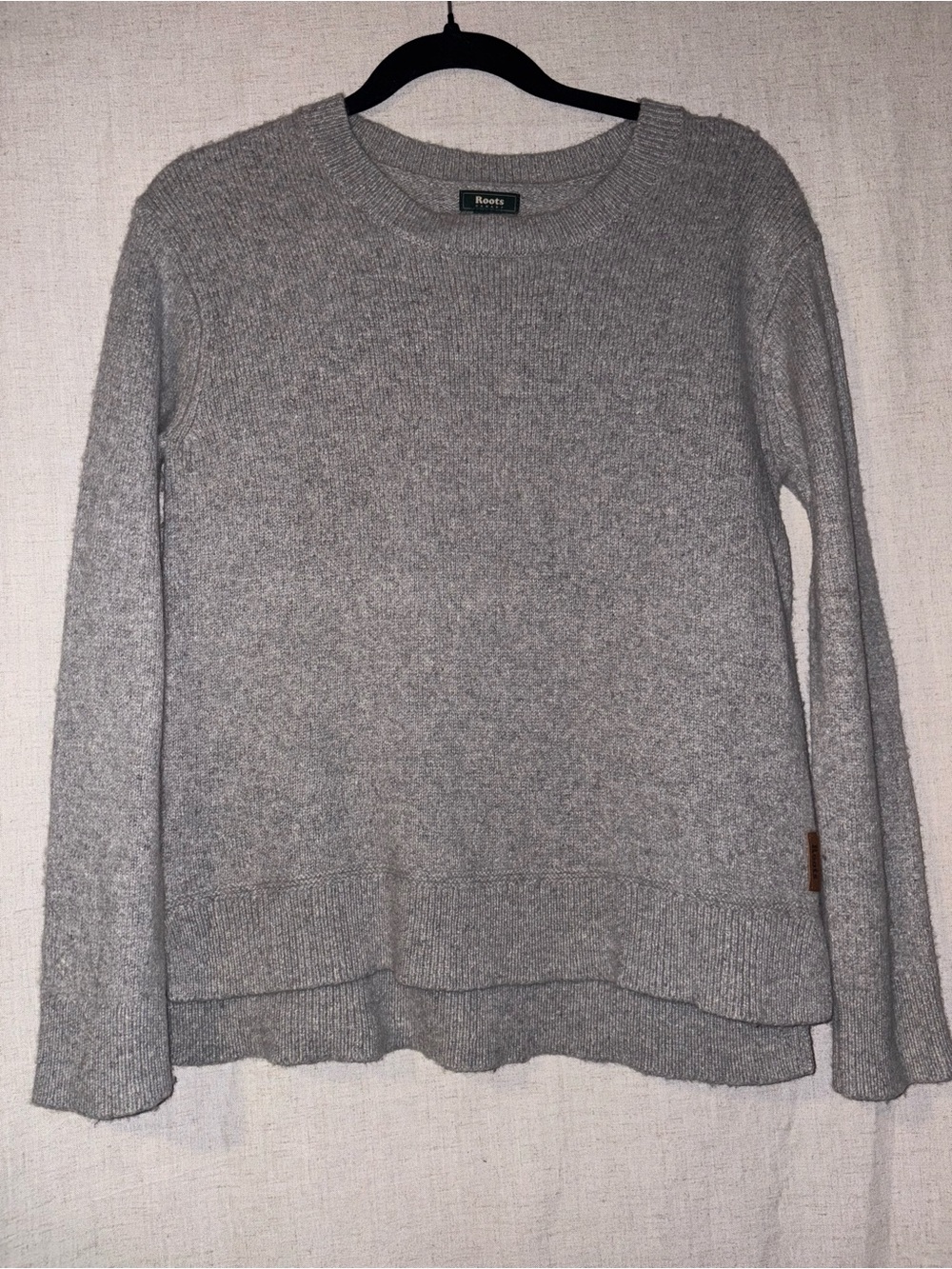 Roots Light Gray Crewneck Wool Blend Sweater